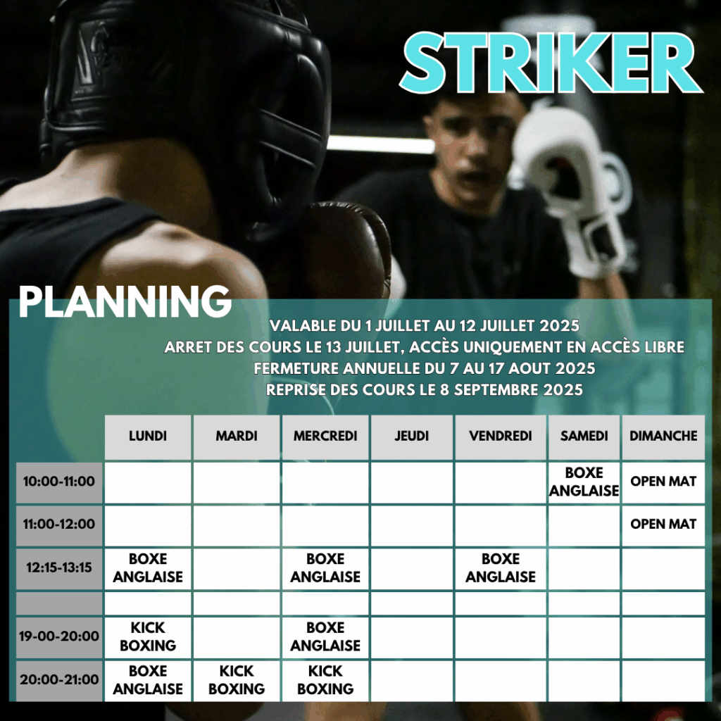 planning été striker