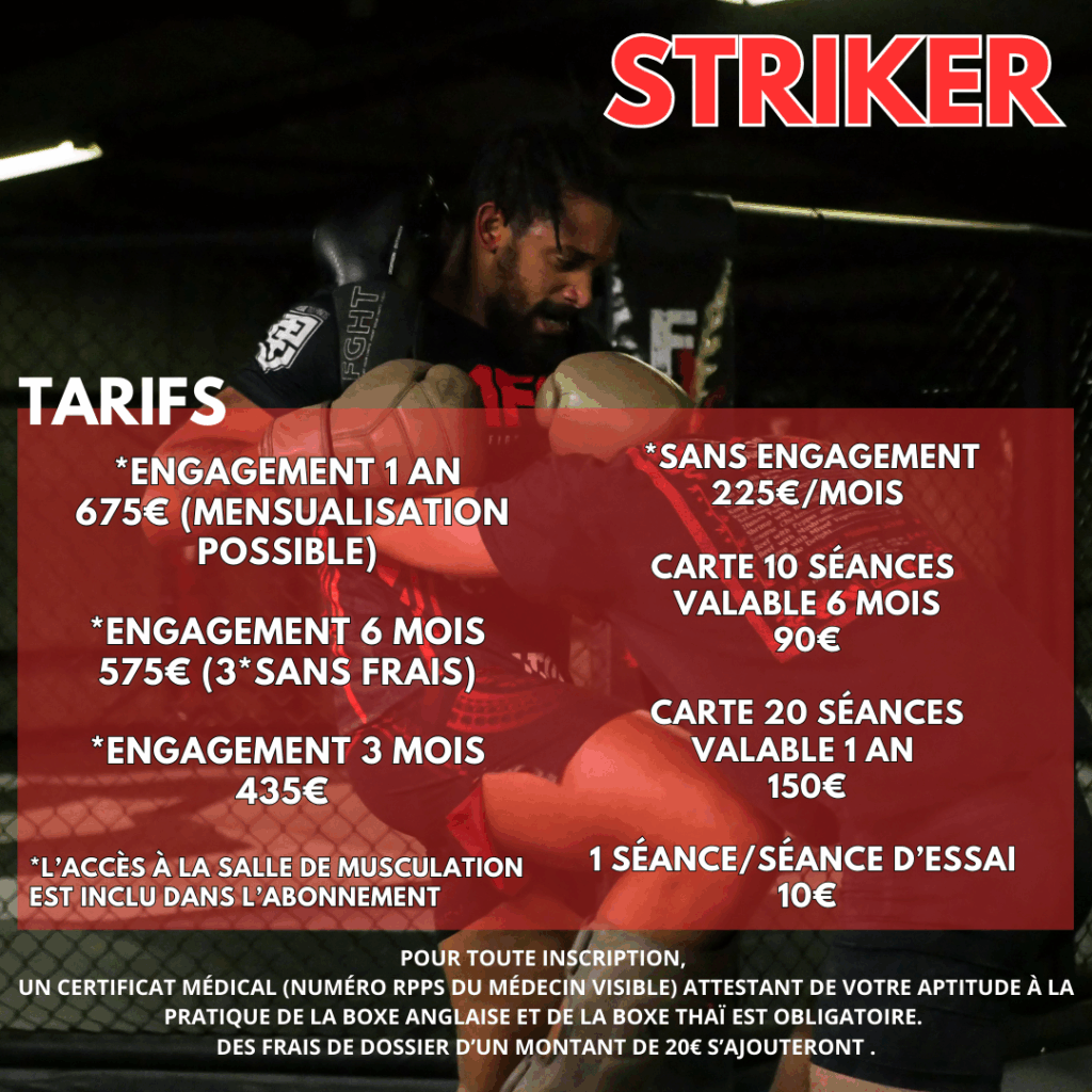 tarifs striker montpellier