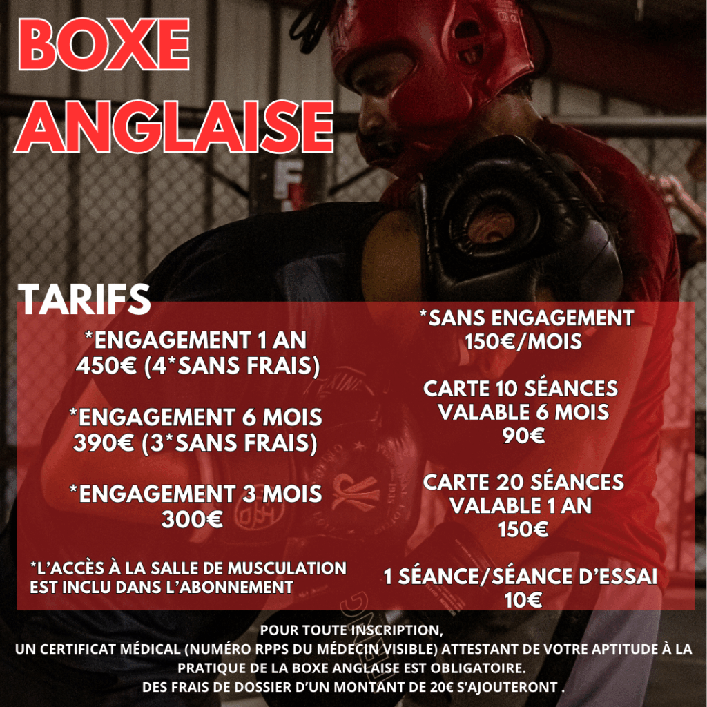 tarifs boxe anglaise montpellier