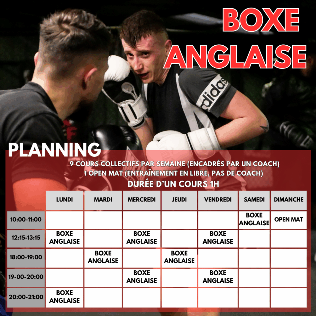 planning boxe anglaise montpellier