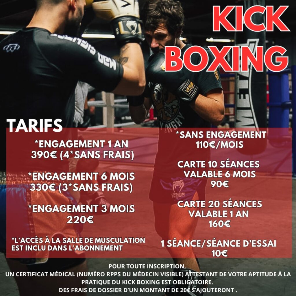 tarifs kickboxing montpellier