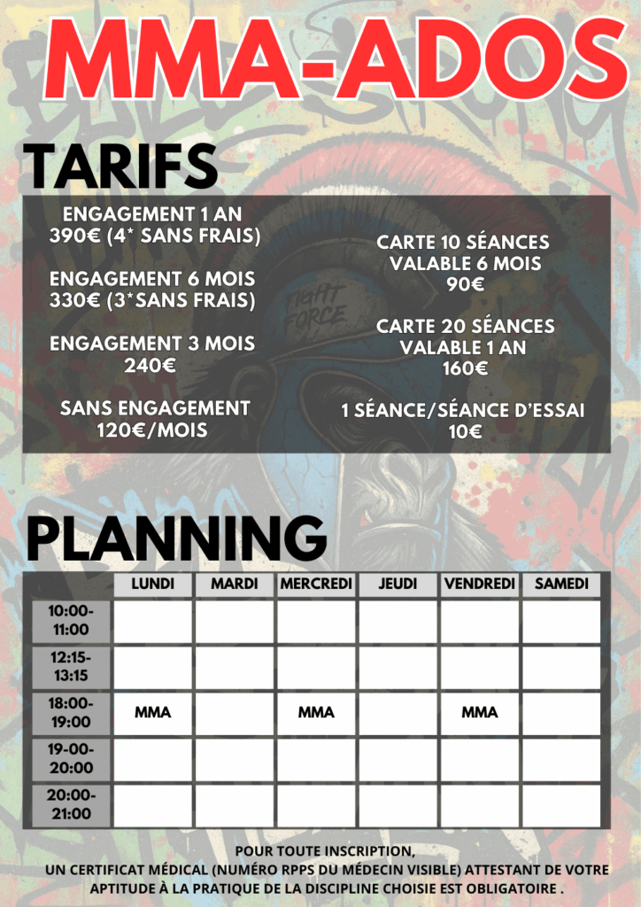 tarifs mma ados montpellier