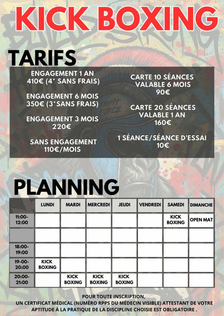 tarifs kickboxing montpellier