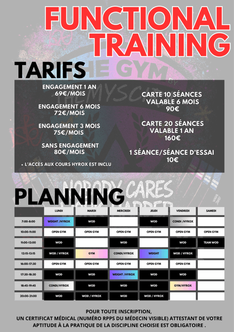 tarifs functional training montpellier